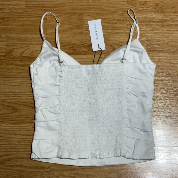 Dynamite White Ruched Top - Picture 3 of 7